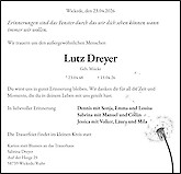 Traueranzeige Lutz Dreyer, Wickede/Ruhr
