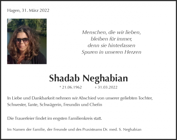 Obituary Shadab Neghabian, Dortmund