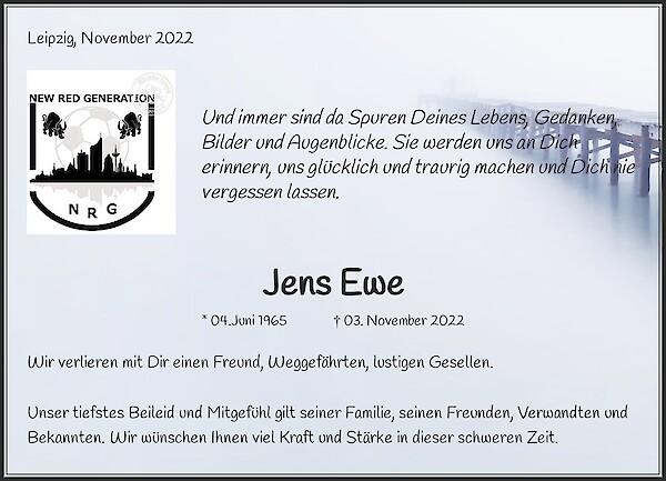 Obituary Jens Ewe, Leipzig