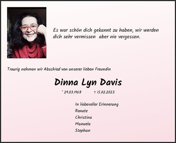 Obituary Dinna Lyn Davis, Kassel